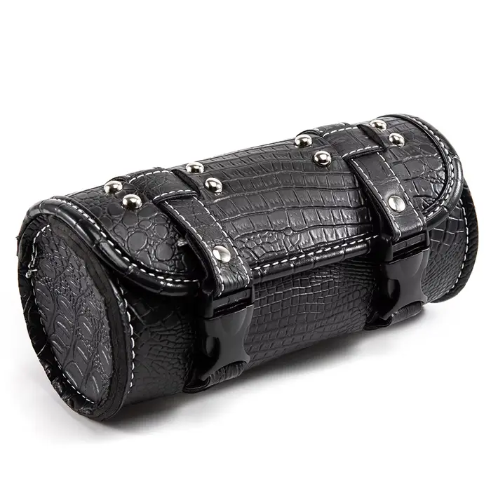 Sacoches de moto en cuir PU, fourche avant, sac à outils arrière, bagages pour Harley Chopper, Bobbe
