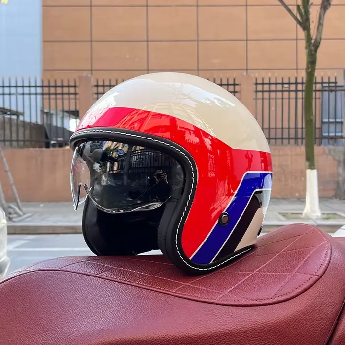 Demi-Casque de Moto Rétro pour Homme et Femme