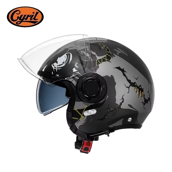 Casque 3/4 convertible intégral avec double visière