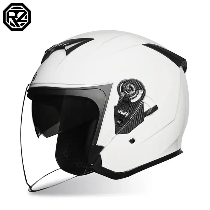 Casque de moto avec visière solaire intégrée, casque de scooter semi-couvert, homologué DOT pour hom