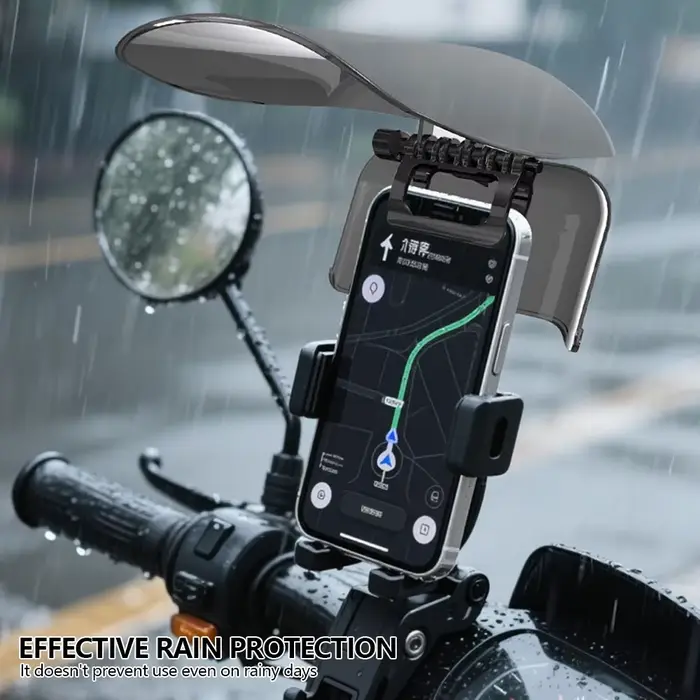 Support de téléphone pour moto avec pare-soleil extensible