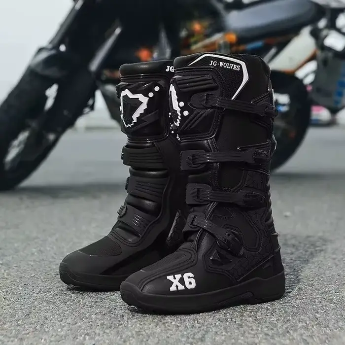 Bottes tout-terrain X6 – Bottes de moto mi-mollet pour hommes et femmes, chaussures de protection po