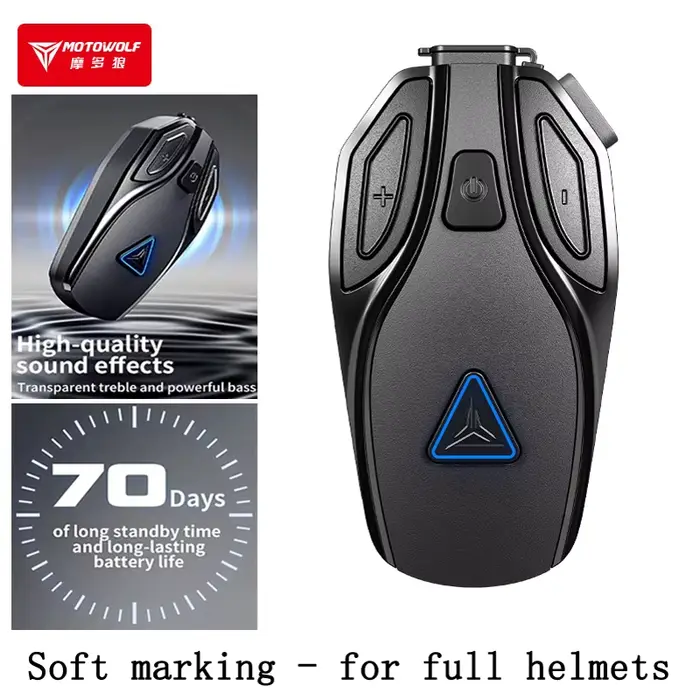 Casque de moto avec casque Bluetooth intégré, interphone sans fil longue Distance, écouteurs étanche