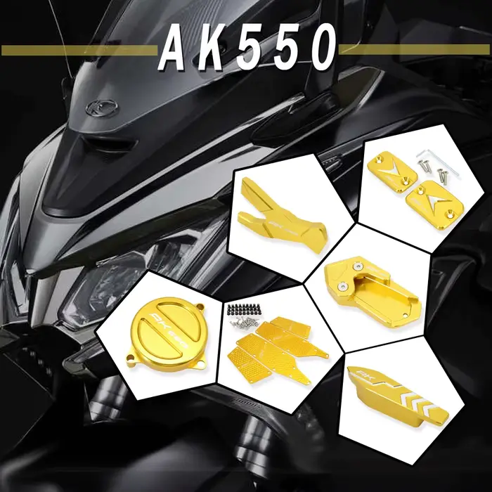 Nouveaux accessoires de moto décoration arbre d'entraînement et couvercle de culbuteur béquille de pied de lit pour KYMCO AK550 AK 550 2017-2020 2019