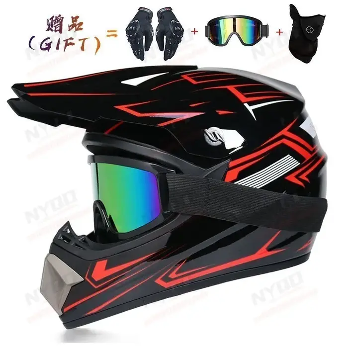 Casque de moto tout-terrain, casque de motocross ATV VTT DH pour adulte avec visière, homologué DOT pour la conduite