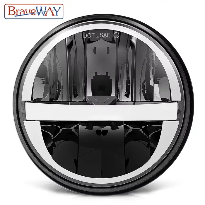 BraveWAY 5.75 pouces LED moto phare moto, 5-3 / 4 lampe pour Harley Sportster Roadster Glide Dyna po