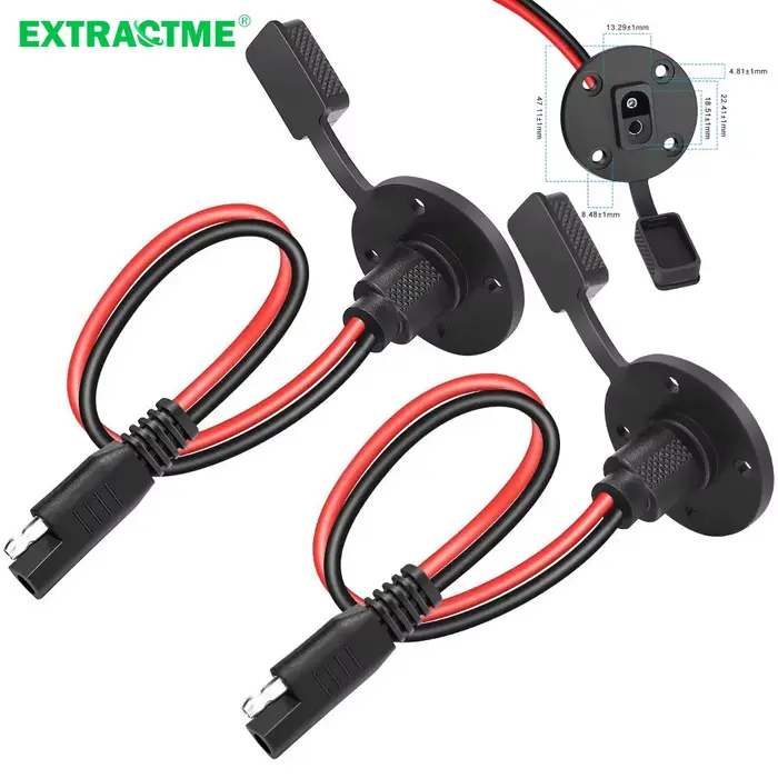 Câble d'extension SAE 12awg, résistant aux intempéries, connexion rapide, panneau solaire encastré,