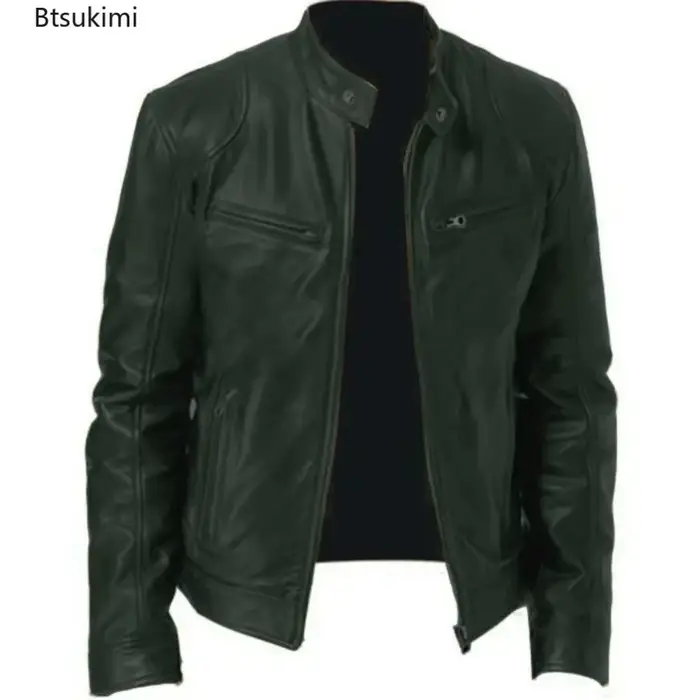 Veste de moto en cuir pour hommes