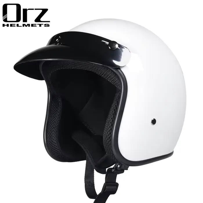 Casque de moto ouvert ORZ-050-3/4 unisexe toutes saisons certifié DOT, coque ABS légère et ventilée,