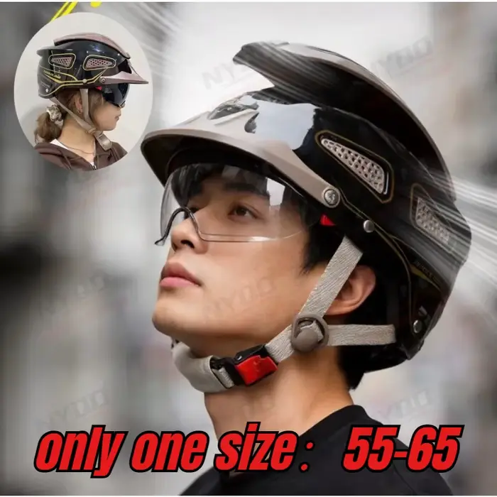NOUVEAU Casque de moto d'été respirant à visière ouverte pour hommes et femmes