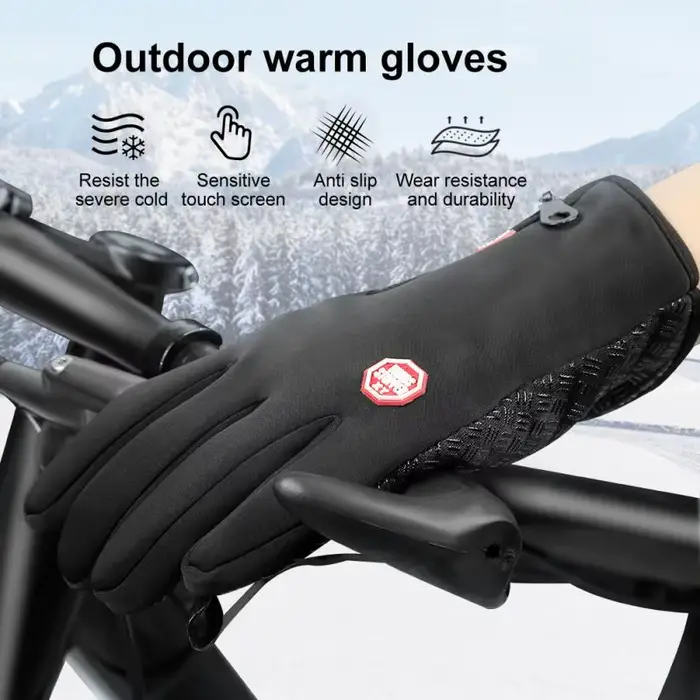 Gants d'hiver pour hommes imperméables coupe-vent froid