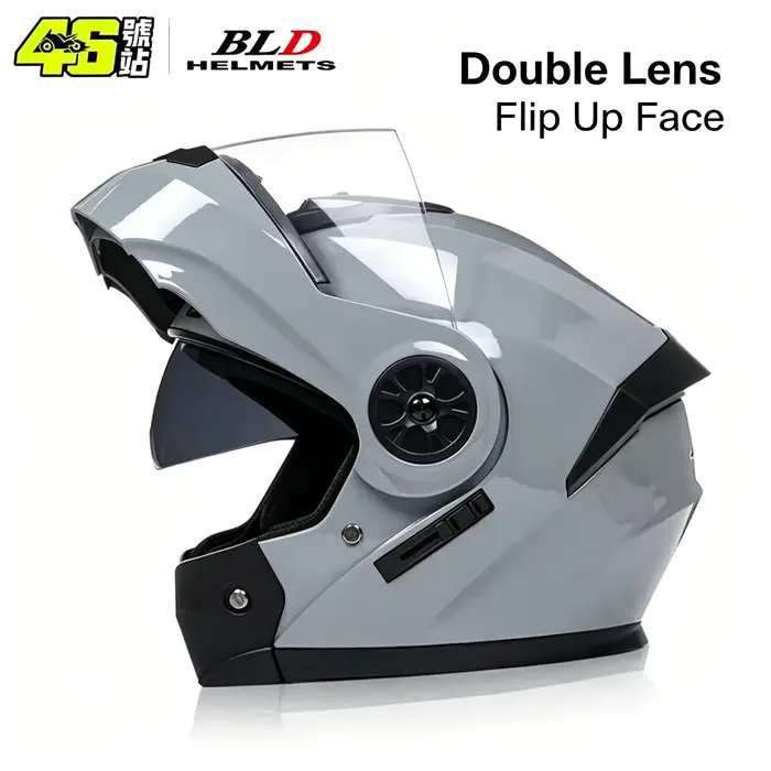 Casque de moto modulaire avec double visière et visière rabattable