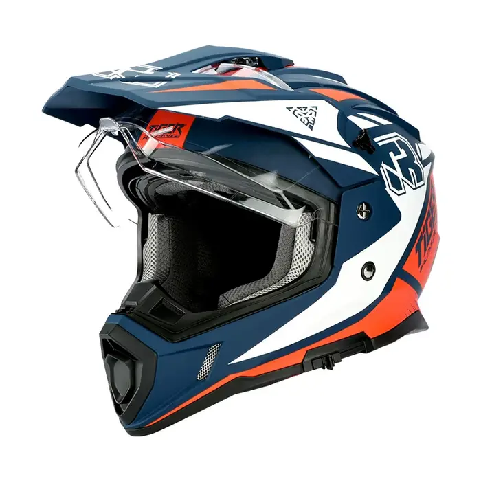 TR-Casque de moto intégral pour homme, double lentille, course tout-terrain, puzzles, certification