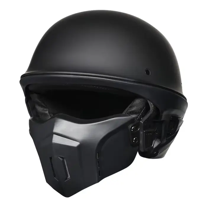 Malakas na lokomotiko buong casque rétro motorsiklo