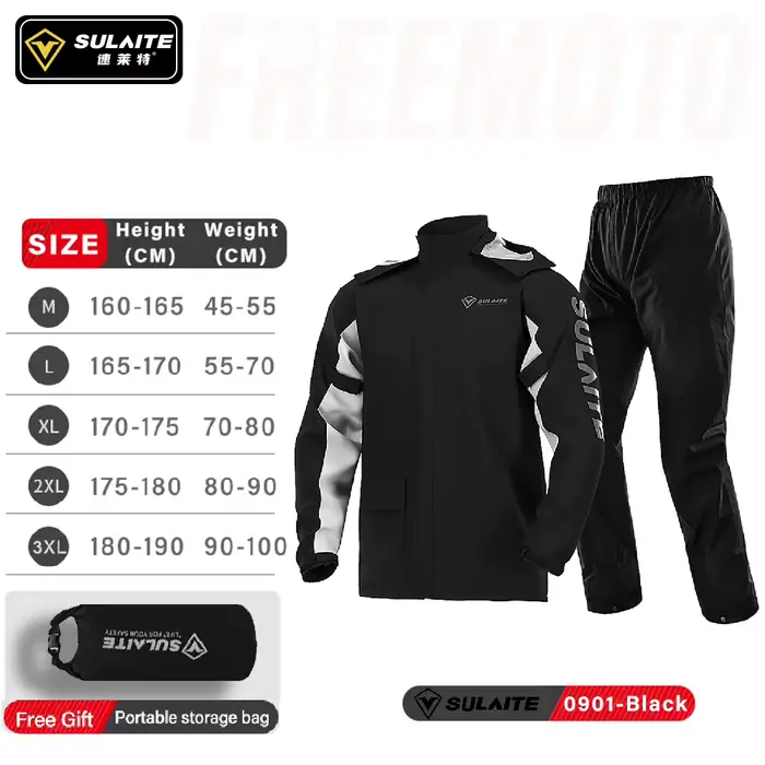 Combinaison de pluie SULAITE pour moto, vêtements de pluie pour hommes et femmes, vestes et pantalon