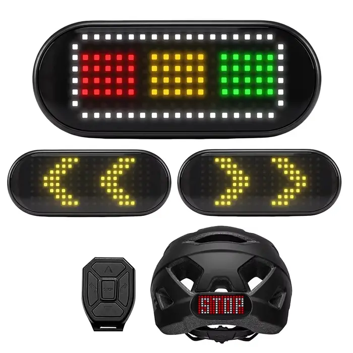 Feu arrière de moto programmable avec écran LED pour casque