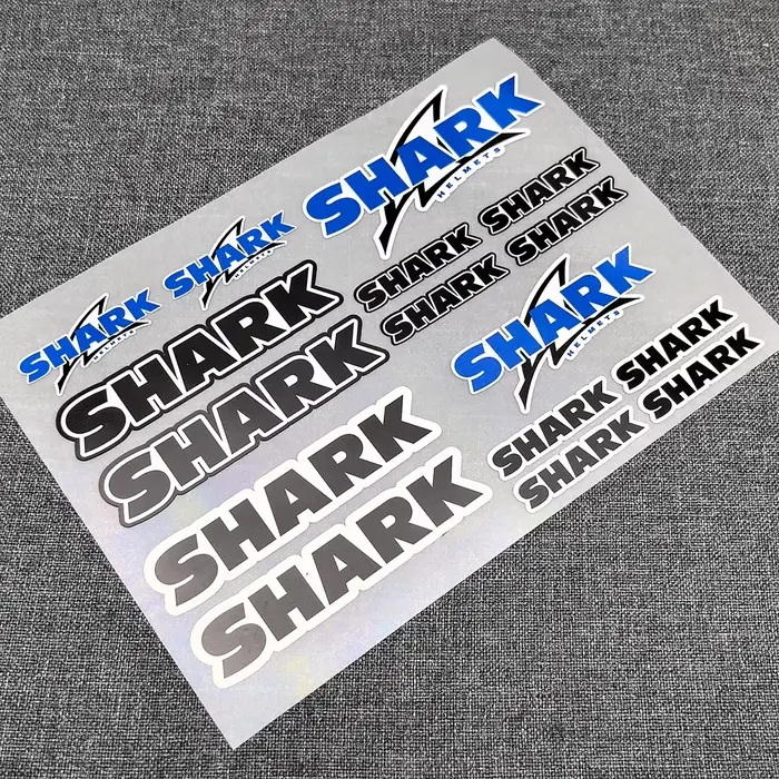 Ensemble d'autocollants pour casque SHARK, 16 pièces, autocollants imprimés et découpés de haute qua
