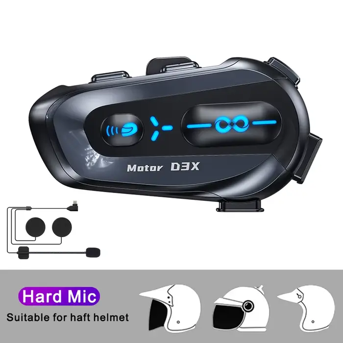Casque de moto demi-duplex pour plusieurs personnes, interphone VAllemands, assistant vocal intellig