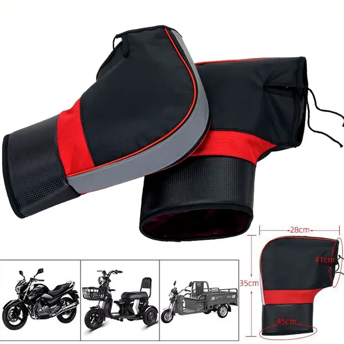 Gants de moto imperméables et coupe-vent, chauds d'hiver, pour Scooter, véhicules électriques, réflé
