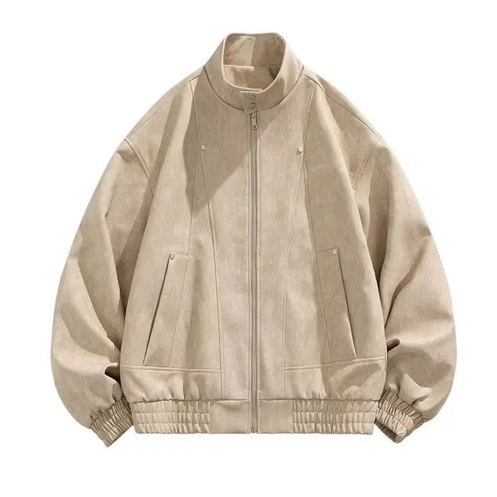 Blouson en cuir PU vintage pour homme