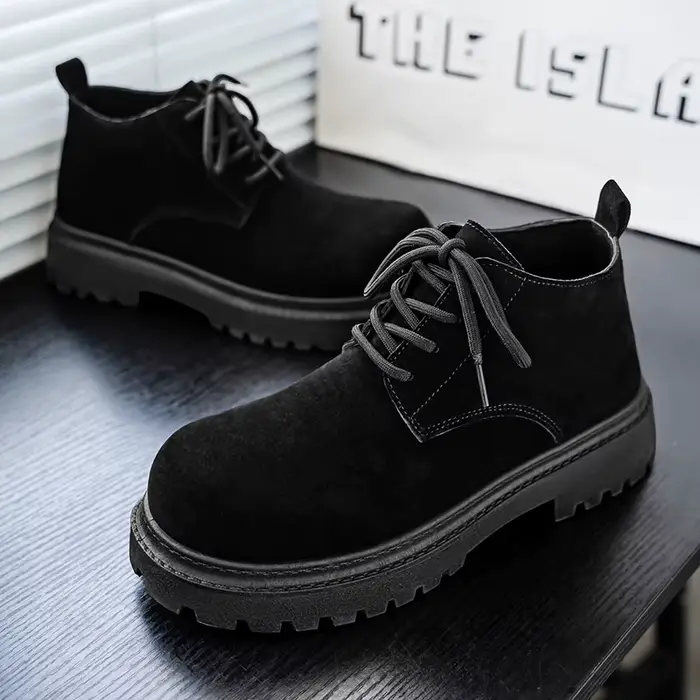 Bottines classiques pour hommes, chaussures décontractées à bout large, marque de luxe, chaussures d