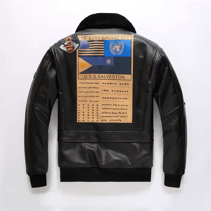 Veste en cuir marron foncé pour hommes, style rétro, véritable cuir de vache naturel épais, col en l