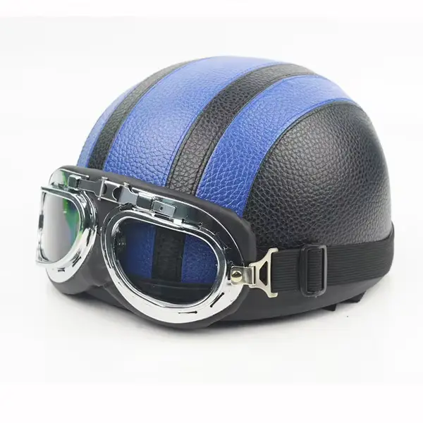 Casque de Moto Rétro pour Adulte, Demi-Croisière, Toutes Saisons, Vintage, Allemand, Harley, Scooter