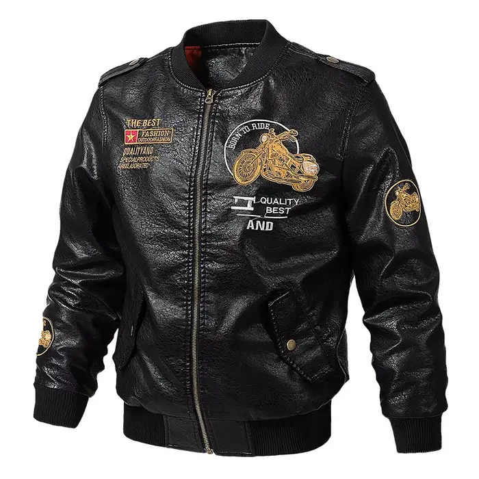 Veste de moto en cuir PU pour homme, veste de moto rétro lavée en peluche, accessoires de moto, auto