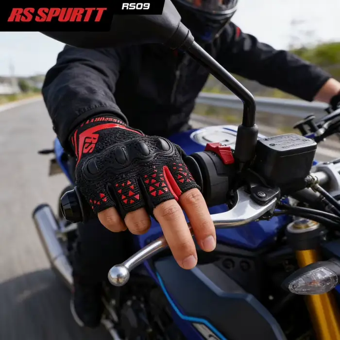 RS SPURTT RS09 gants Moto Polyester microfibre mince respirant anti-dérapant hommes femmes été demi doigt