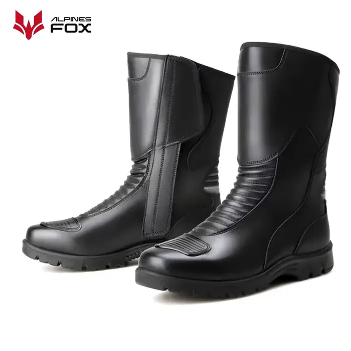Bottes d'équitation de moto vintage en cuir pour hommes, chaussures d'équitation de vélo de course, 