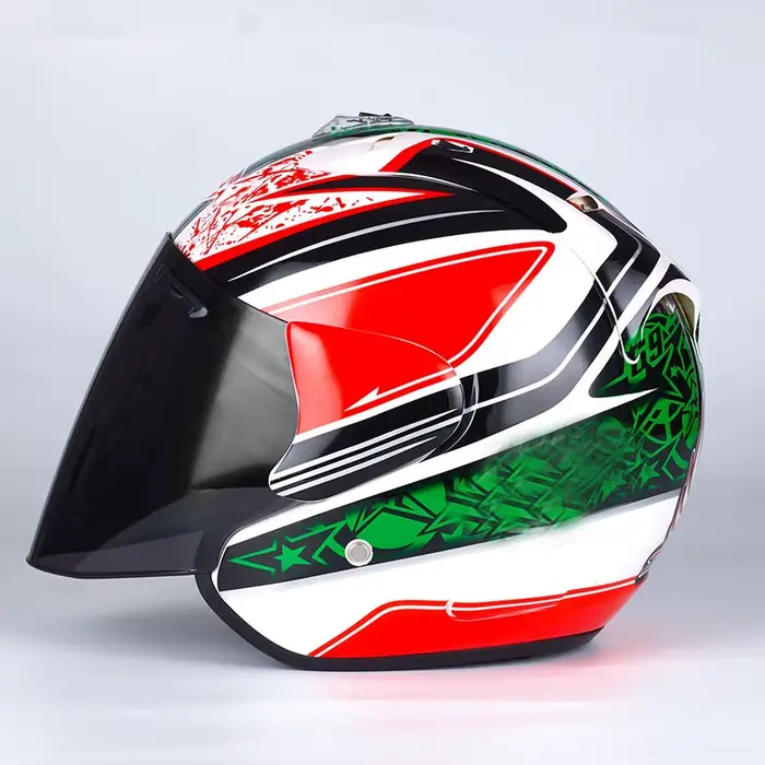 Hommes et femmes moto tout-terrain Casque d'été épée verte demi