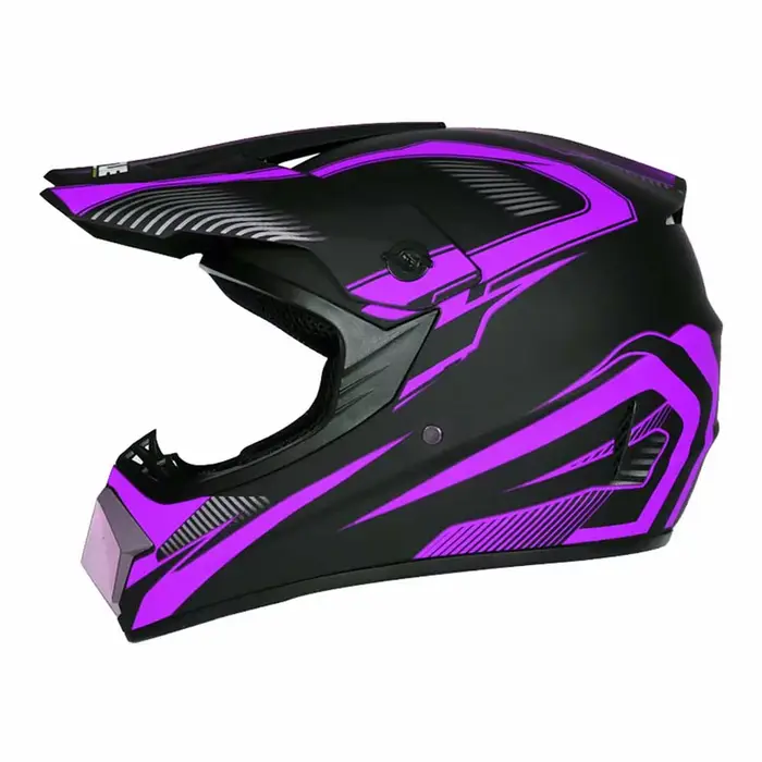 Casques de motocross Violet Track Casques de moto intégraux résistants à l'usure Respirant Biker Kas