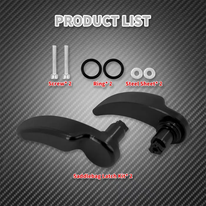 Kit de loquet de sacoche de moto, levier de levage de couvercle noir pour Harley Touring Road King S