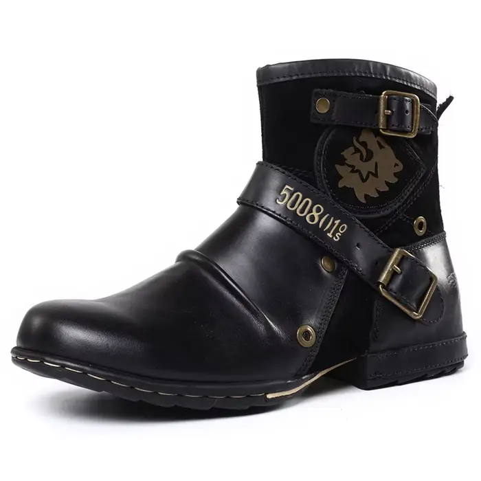 Bottes de moto pour hommes robe décontractée confort botte occidentale Zapatos hommes chaussures che