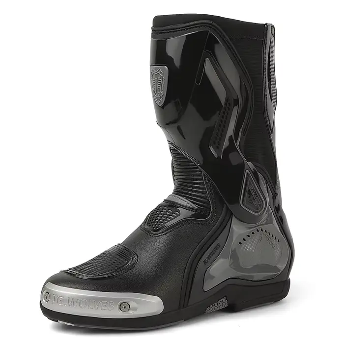 Bottes de moto pour hommes, haute tige, coupe-vent, imperméables, anti-collision, respirantes, antid