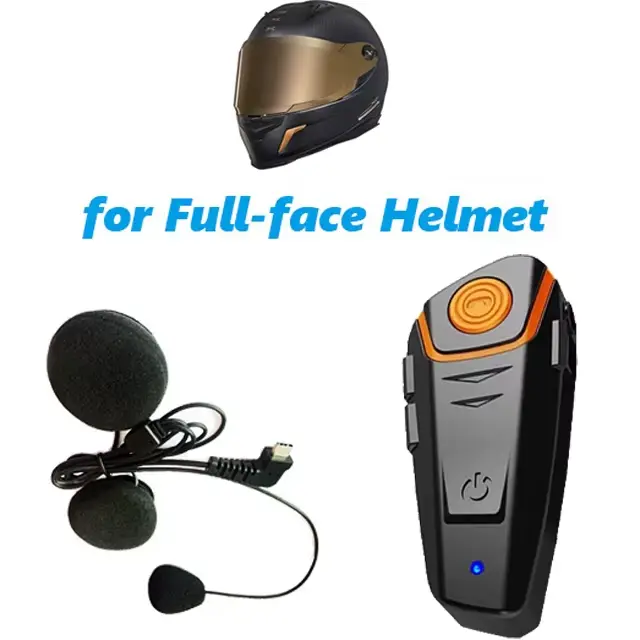 BT-S2NS casque de Moto BT casque Interphone Moto étanche Multi BT Interphone 1000M Interphones MP3 F
