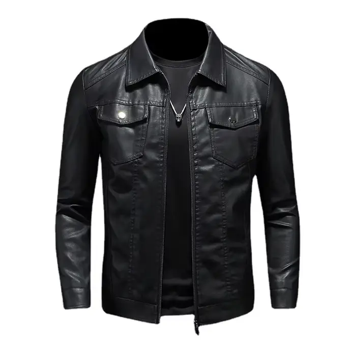 Veste en cuir pour moto pour homme