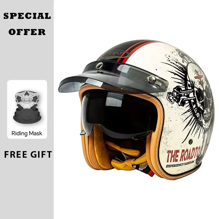 Casque Jet adulte DOT approuvé casques De Moto à visage ouvert Capacete De Moto matériau ABS équipem
