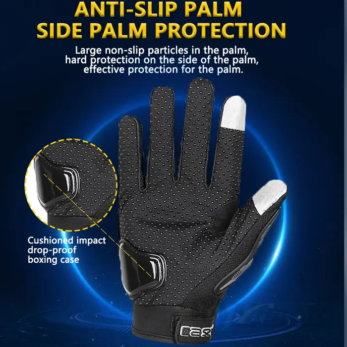 Gants de Moto Respirants à Doigts Complets, Résistants à l'Usure, pour Course de Motocross, Écran Ta