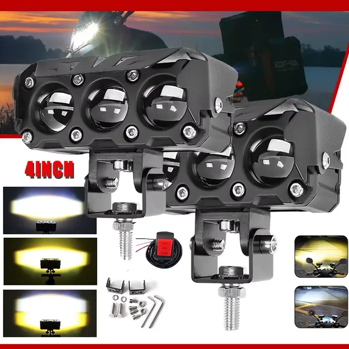 Phare LED auxiliaire pour motos 12V