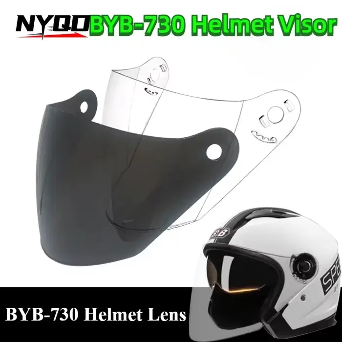 BYB 730 casque visière et support Base pare-brise crème solaire masque Moto Scooter demi-casque lentille accessoire