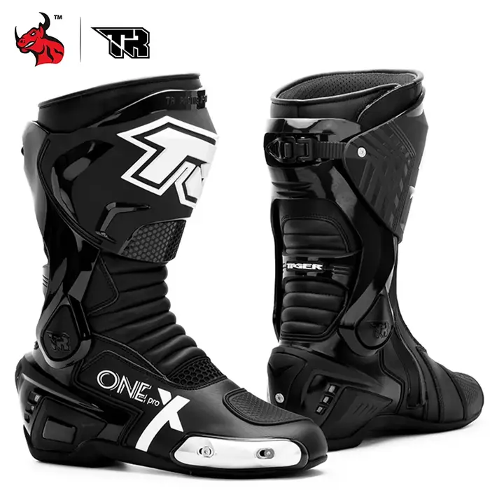 Bottes de moto imperméables pour hommes et femmes, en cuir véritable, pour Adventure Touring, protec
