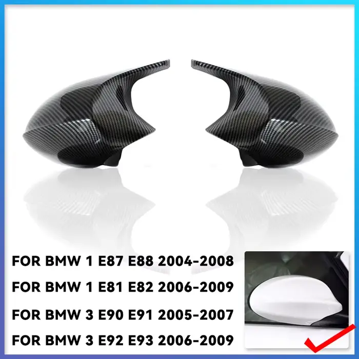 Couvercle Noir de Rétroviseur en Fibre de Carbone, Accessoires de Voiture, pour BMW Série 1 3 E92 E9