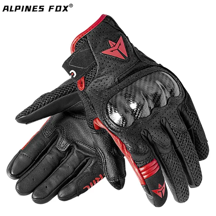 Alpines SMX-1 Moto Gants Étoiles Cuir Ecran Tactile Doigt Complet Knuckle De Protection Course Sur Route IsotRespirant