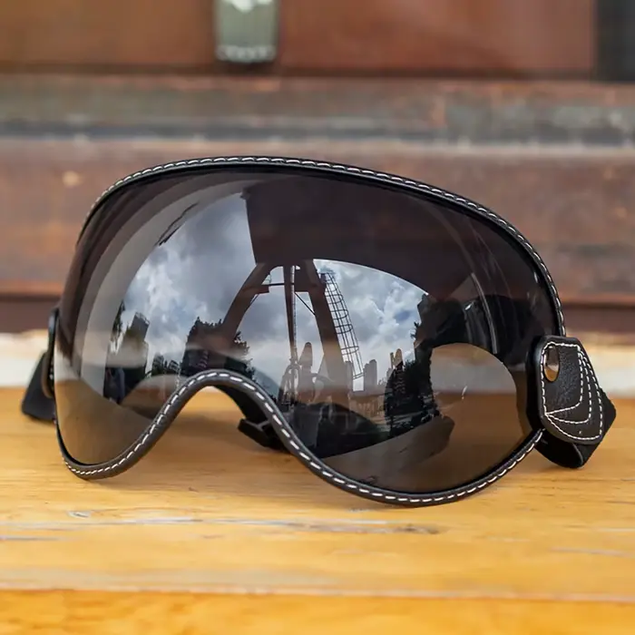 Lunettes de moto vintage, casques demi-visage, visière à bulles, équitation de vélo de course, pare-