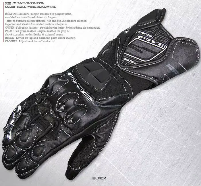 Gants de moto FIVE5 GLOVE RFX1 en fibre de carbone, longs, anti-chute, chauds, pour motards de cours