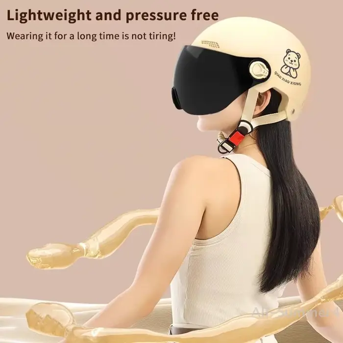 1 pièce certifié 3C hommes et femmes adultes dessin animé vélo électrique moto demi-casque avec lunettes casque de