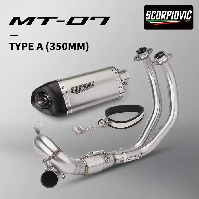 MT07 tuyau avant moto silencieux d'échappement modifié tuyau avant Slip-On silencieux d'échappement
