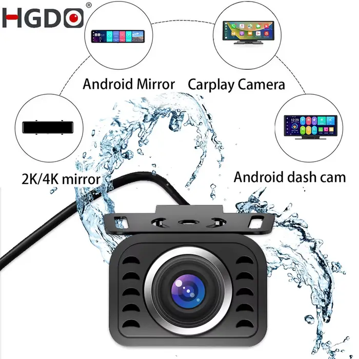 HGDO R35 SONY IMX335 2K 1080P caméra de recul caméra arrière câble 4PIN Vision nocturne inversion mo