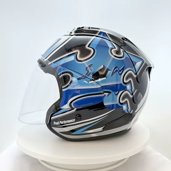 Casque de moto Cruiser Open Face, demi-casque VZ RAM Dart Silver, casque de sécurité pour moto, casq